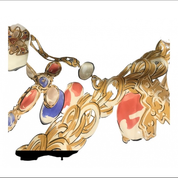 Chanel Scarf in pure silk, Large light grey CC center logo 90cm X 90cm - Picture 3 of 12